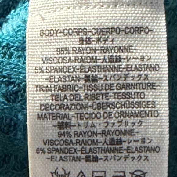 We the Free People Laguna Thermal Top Blue/Green Sz M Boho - Picture 5 of 5